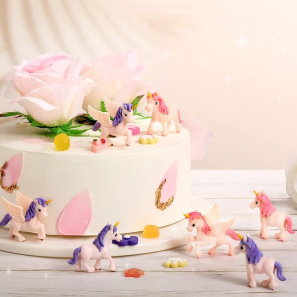 12 Pcs Lovely Flying Horse Unicorn Model Miniature Figurines Animals Model Fairy Garden Miniature Moss Landscape Cake Topper DIY Terrarium Crafts Ornament Accessories for Home Decoration