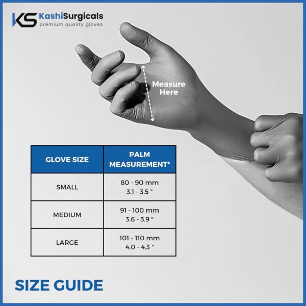 Kashi Surgicals Powder Free Nitrile Hand Gloves (Pack of 50) Medium Food Grade, Non Tearable, Ce & Fda Approved, Made In Malaysia, Blue
