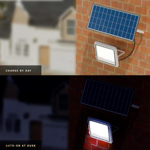 Dylect® Luxe Solar Flood Light – Super Bright 100W to 150W for Outdoor Garden, Home, Retail Shop, Parking, Yard | Long 10Hr Runtime with Unique Hazard Light & Remote, IP65 Waterproof, 6000K Cool White
