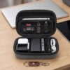 BonKaso EVA Organiser Portable Pouch for Electronic Accessories USB Cables, Power Bank, Battery, Hard Drive, SD Memory Card, Earphones, Travel Gadgets & Organiser Rugged Travel Friendly - Grey