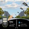 Homehop Solar Street Light Outdoor Waterproof 120 Watt LED Wireless Motion Sensor Lamp with Pole for Home, Garden, Wall, Pathway, Dusk to Dawn (ABS- Cool Light)