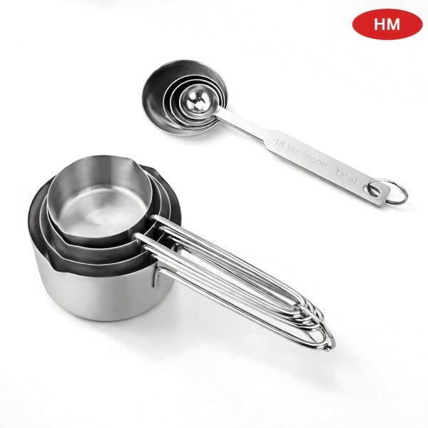1777562063_HM-Stainless-Steel-Measuring-Cups-and-Spoons-Combo-Set-Durable-Kitchen-Tools-for-Accurate-Cooking-Measurements-Ideal-for-Dry-Liquid-Ingredients-Kitchen-Baking-Essentials.jpg HM Stainless Steel Measuring Cups and Spoons Combo Set | Durable Kitchen Tools for Accurate Cooking Measurements, Ideal for Dry & Liquid Ingredients | Kitchen Baking Essentials