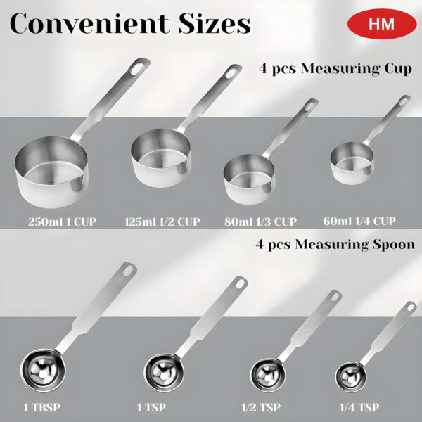 1777562064_HM-Stainless-Steel-Measuring-Cups-and-Spoons-Combo-Set-Durable-Kitchen-Tools-for-Accurate-Cooking-Measurements-Ideal-for-Dry-Liquid-Ingredients-Kitchen-Baking-Essentials.jpg HM Stainless Steel Measuring Cups and Spoons Combo Set | Durable Kitchen Tools for Accurate Cooking Measurements, Ideal for Dry & Liquid Ingredients | Kitchen Baking Essentials