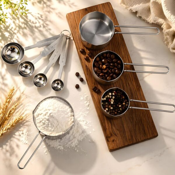 1777562066_HM-Stainless-Steel-Measuring-Cups-and-Spoons-Combo-Set-Durable-Kitchen-Tools-for-Accurate-Cooking-Measurements-Ideal-for-Dry-Liquid-Ingredients-Kitchen-Baking-Essentials.jpg HM Stainless Steel Measuring Cups and Spoons Combo Set | Durable Kitchen Tools for Accurate Cooking Measurements, Ideal for Dry & Liquid Ingredients | Kitchen Baking Essentials