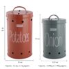 HAZEL Onion Potato Storage Container Set | Kitchen Storage Canisters with Lid | Airtight Leak Proof Steel Jar (Set of 2)