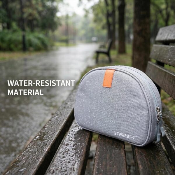 STREPE ZK Tech Pouch Organizer for USB Charger, Cable, Power Bank, Earphones, Pandrive, SSD HDD, Cable Accessories Pouch, Zipped with Light Grey Color 10"x7"x2" Inch