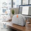 STREPE ZK Tech Pouch Organizer for USB Charger, Cable, Power Bank, Earphones, Pandrive, SSD HDD, Cable Accessories Pouch, Zipped with Light Grey Color 10"x7"x2" Inch