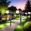 ALFIOT Solar Pathway Lights Outdoor Powered Waterproof Upgraded Solar Walkway ALFIOT Solar Pathway Lights Outdoor Powered Waterproof Upgraded Solar Walkway Landscape Lighting Outside Driveway Light,Auto Dusk to Dawn On/Off for Yard Lawn Patio Decor (Multi, Pack 12)