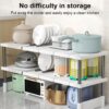 Luteti Under Sink Kitchen Rack, Under Sink Organizer,Under Sink Storage Rack,2 Tier Expandable Cabinet Shelf Organizer Rack with Removable Panels for Kitchen Bathroom Storage