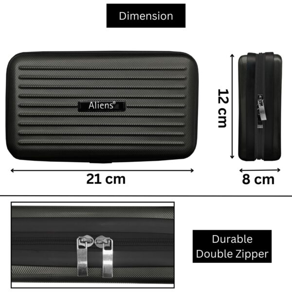 Tukzer Travel Gadget Organiser Case Bag Aliens Series, Hardshell ABS Material, Shockproof, Water-Resistant Travel Storage Pouch for HDD/SSD, Gadget Organiser, Cable, Charger,Smartphone,Power Bank-Grey