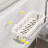 Two-Tone Hanging Drain Rack | Retractable Sink Storage Tray with Drying Basket | Self-Adhesive Sponge Holder & Organizer for Kitchen/Bathroom | No-Drill Wall Mounted, Space-Saving Plastic Rack
