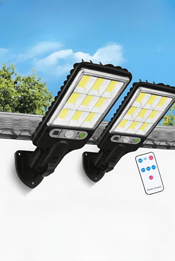 180W Led Solar Street Light Outdoor,10000LM IP65 Waterproof Solar Security Flood Lights Outdoor Motion Sensor, Wired Security Solar Powered Flood Lights for Indoor, Outside (Pack of 2)