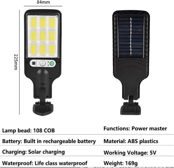 180W Led Solar Street Light Outdoor,10000LM IP65 Waterproof Solar Security Flood Lights Outdoor Motion Sensor, Wired Security Solar Powered Flood Lights for Indoor, Outside (Pack of 2)