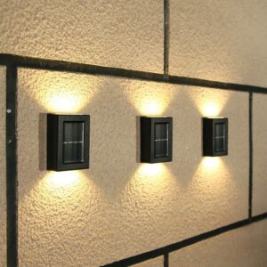 2 Pcs Outdoor Solar Wall Fence Light | Two Way Up Down Waterproof Solar Led Wall Decor Lamp I Auto On Off Light Sensor Wall Mount Solar Deck Lights(Pack of 2)