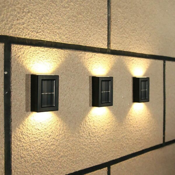 2 Pcs Outdoor Solar Wall Fence Light | Two Way Up Down Waterproof Solar Led Wall Decor Lamp I Auto On Off Light Sensor Wall Mount Solar Deck Lights(Pack of 2)