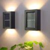2 Pcs Outdoor Solar Wall Fence Light | Two Way Up Down Waterproof Solar Led Wall Decor Lamp I Auto On Off Light Sensor Wall Mount Solar Deck Lights(Pack of 2)