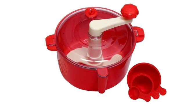 2 in 1 Atta Dough Maker Non-Electric with Measuring Cups | Manual Dough Kneader Machine for Roti, Chapati & Bread | Easy Kitchen Tool for Home Use, Atta Maker Set