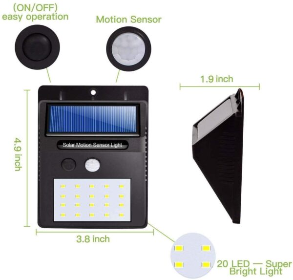 20-LED-Solar-Wall-Light-Wireless-Waterproof-Wall-Light-Outdoor-Light-for-Home-Garden-Terrace-Balcony-Pathways-1.jpg 20 LED Solar Wall Light | Wireless & Waterproof Wall Light | Outdoor Light for Home, Garden, Terrace, Balcony & Pathways (1)