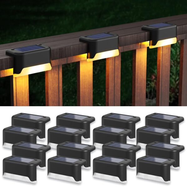 2024 Solar Light Outdoor for Home Garden Balcony Decoration led 2024 Solar Light Outdoor for Home Garden Balcony Decoration led Wall lamp Wall Fence Step Waterproof Light (Warm White) (6)