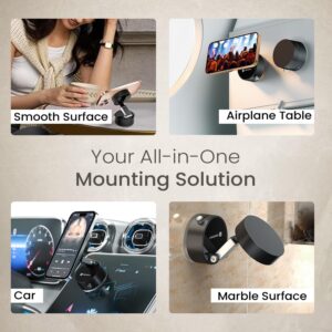 2026 New Vacuum Magnetic Suction Phone Holder, Magnetic Suction Phone Mount, Foldable and Retractable Double-Sided Phone Holder, Adjustable Strong Car Mount (Black)