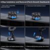 2026 Upgraded Vacuum Magnetic Car Phone Holder | 360° Reinforced Ultra Suction Cup (96LBS) | MagSafe Compatible Mount for iPhone & Android | Car, Gym & Mirror Use