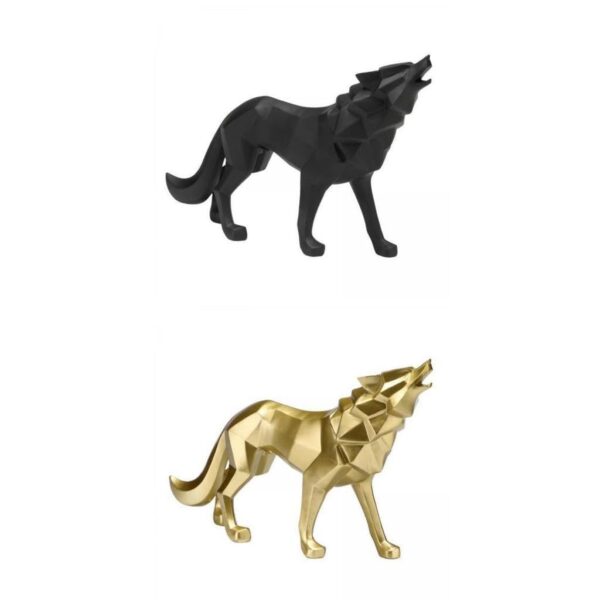2X Nordic Wolf Figurine Wild Animal Model Crafts for Home Office Decor