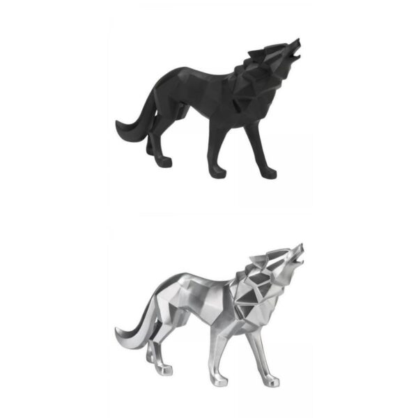 2X Nordic Wolf Figurine Wild Animal Model Crafts for Home Office Decoration