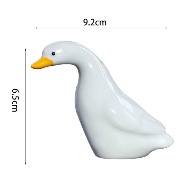 2xDuck Statue Decorative Desktop Craft Ornament for Shelf Micro Landscape Desk White Standing