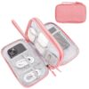 3 Layers Electronic Gadget Travel Bag, Universal Travel Accessories Gear Portable Organizer Holder Pouch Carrying Cover for Cable Adapter Cords SD Cards Power Bank -Pink