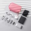 3 Layers Electronic Gadget Travel Bag, Universal Travel Accessories Gear Portable Organizer Holder Pouch Carrying Cover for Cable Adapter Cords SD Cards Power Bank -Pink