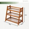 3-Tier Bamboo & Fiber Countertop Rack | Multi-Purpose Slanted Display Shelf