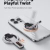 3 in 1 Magnetic Finger Ring Holder with Double-Sided Magnet, Phone Grip Stand, Fidget Toy Design, 360° Rotation, Magnetic Phone Stand Compatible with iPhone 17/16/15/14/13/12 (White)