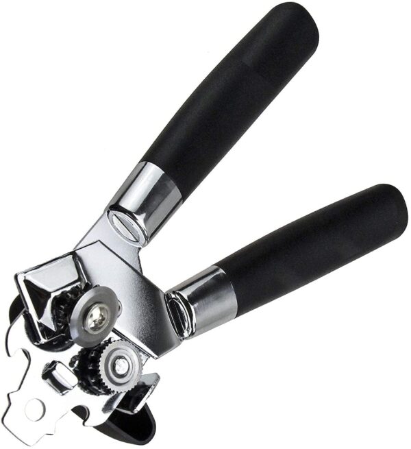 3-in-1 Stainless Steel Can Opener, Bottle Opener & Tin Cutter – Heavy Duty Manual Can Opener with Smooth Edge, Rotating Knob & Comfortable Anti-Slip Hand Grip for Kitchen & Outdoor Campin