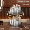 360°-Rotating-Makeup-Organizer-Box-Cosmetic-Storage-with-Drawers-Plastic-Makeup-Holder-Stand-for-Dressing-Table-Lipsticks-Nail-Polishes-Accessories-Light-Gray-2-Layer.jpg 360° Rotating Makeup Organizer Box - Cosmetic Storage with Drawers, Plastic Makeup Holder Stand for Dressing Table, Lipsticks, Nail Polishes & Accessories (Light Gray, 2 Layer)