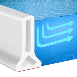 39 Inch Shower Threshold Water Dam Collapsible Bath Shower Barrier 39 Inch Shower Threshold Water Dam Collapsible Bath Shower Barrier Water Stopper Retention System Dry and Wet Separation for Bathroom Kitchen and More (3.3ft)