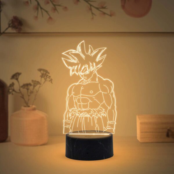 3D Illusion Anime LED Desk Table Lamp with Warm White Light & USB Powered | Anime Lover Gift | Birthday Gift for Anime Fans | Anime Home Decor Light (DragonBallZ369 (Goku))
