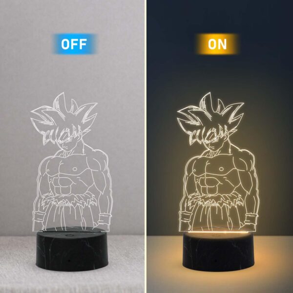 3D Illusion Anime LED Desk Table Lamp with Warm White Light & USB Powered | Anime Lover Gift | Birthday Gift for Anime Fans | Anime Home Decor Light (DragonBallZ369 (Goku))