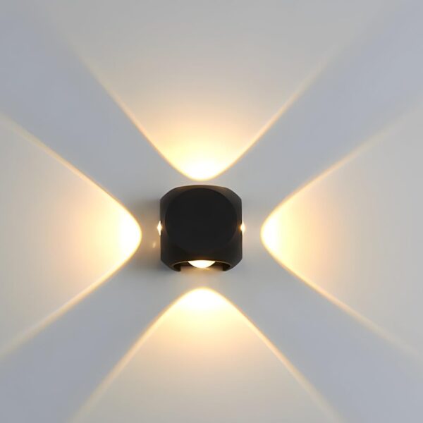 4 Way Oval Up Down LED Outdoor Waterproof IP65 Exterior 4 Way Oval Up Down LED Outdoor Waterproof IP65 Exterior Wall Step Light Fixture Lamp (Warm White, Black Body) 8 Watts,Aluminium
