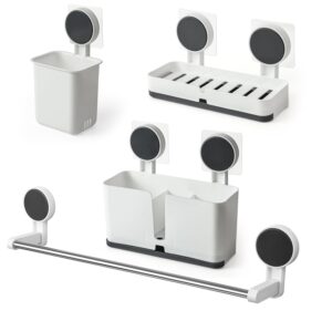 4-in-1 Wall-Mounted Bathroom Organizer Set 4-in-1 Wall-Mounted Bathroom Organizer Set