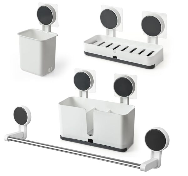 4-in-1 Wall-Mounted Bathroom Organizer Set
