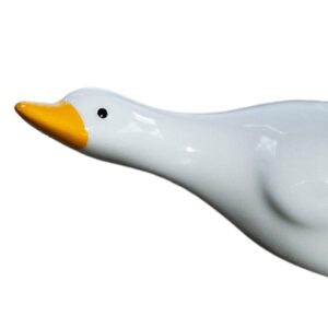4xDuck Statue Decorative Desktop Craft Ornament for Shelf Micro Landscape Desk White Lying