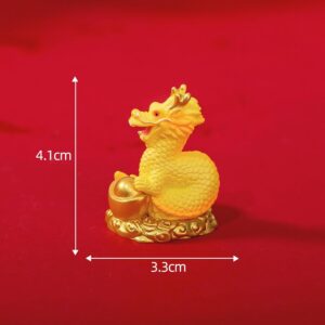 4xMini Dragon Statue Chinese New Year Decor Office Ornament Miniature Figurine Style D 3.3x4.1cm