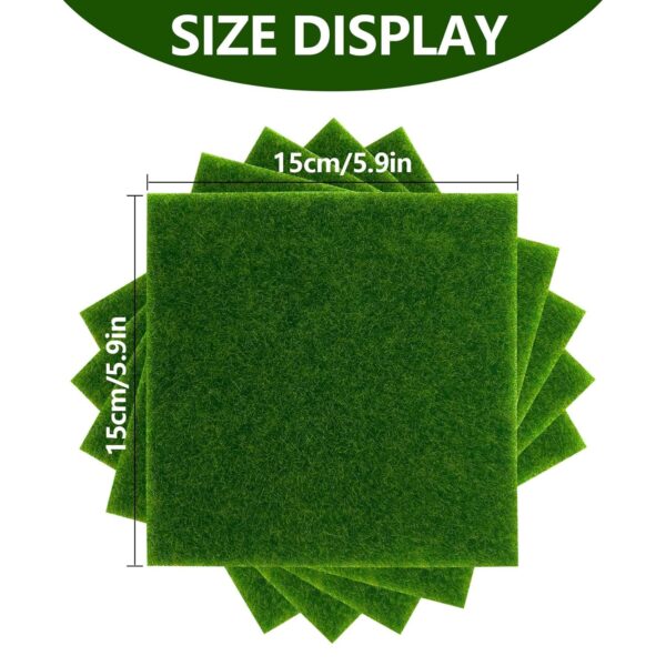 5 Pcs Artificial Grass for Decoration, Green Grass Mat for DIY Fairy Garden, Miniature Garden Decorations, Dollhouse Decoration, Indoor/Outdoor Miniature Gardening