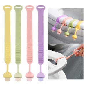 5 Pcs Silicone Toilet Seat Cover Lifter | Self-Adhesive Toilet 5 Pcs Silicone Toilet Seat Cover Lifter | Self-Adhesive Toilet Seat Holder | Hygienic Toilet Seat Lifter Clip for Bathroom Accessories – Multicolor
