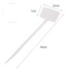 50 Pieces Plant Tags Name Stick with Long Spike, Inclined Writing Surface for Better Reading, Polypropylene Plastic, UV Stabilized, Weather Resistant (White, 40 cm)
