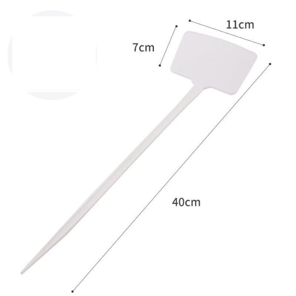 50 Pieces Plant Tags Name Stick with Long Spike, Inclined Writing Surface for Better Reading, Polypropylene Plastic, UV Stabilized, Weather Resistant (White, 40 cm)