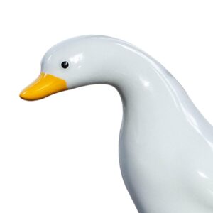 5xDuck Statue Decorative Desktop Craft Ornament for Shelf Micro Landscape Desk White Standing