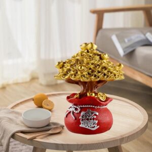 5xMoney Tree Feng Shui Ornaments Table Top Lucky Tree Home Office Decor Style 2