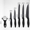 6 Piece Kitchen Knife Set Dishwasher Safe, Sharp Stainless Steel Knife Set, Kitchen Knives Sets Professional with Sheaths Rainbow Non StickIndian-Black