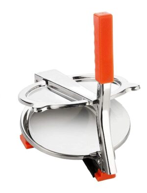 6.5 Inch Roti Maker Machine Heavy Duty Cast Iron with Stainless Steel Plates - Manual Chapati Presser, Poori Maker Press Machine - Kitchen Utensil for Roti, Chapati, Puri, Papad (Pack of 1)